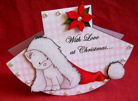 Christmas Cute Kitten Wobblecard by Gail Pennycuick