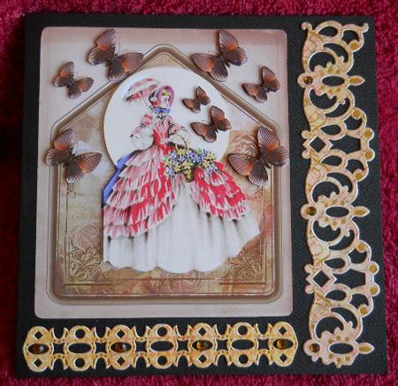 Butterflies & Belle Card Topper & Decouapge by Gail Pennycuick