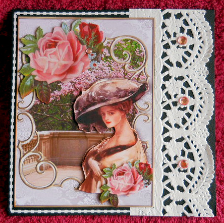 Vintage Lady with Roses in the Garden by Gail Pennycuick