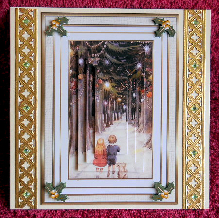 Christmas Lights Pyramid Card Front by Gail Pennycuick