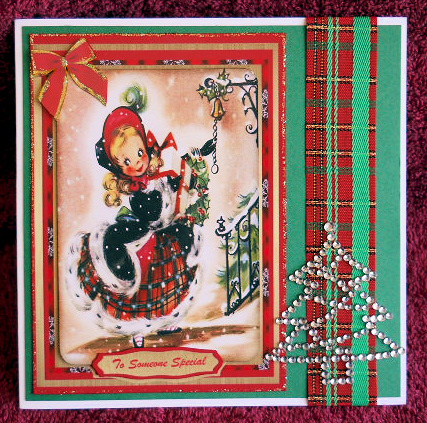 Lovely Vintage Girl in Tartan by Gail Pennycuick