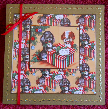 Puppy Christmas Vintage by Gail Pennycuick