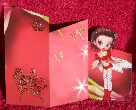 Rosebud Fairy Cascade Card by Gail Pennycuick