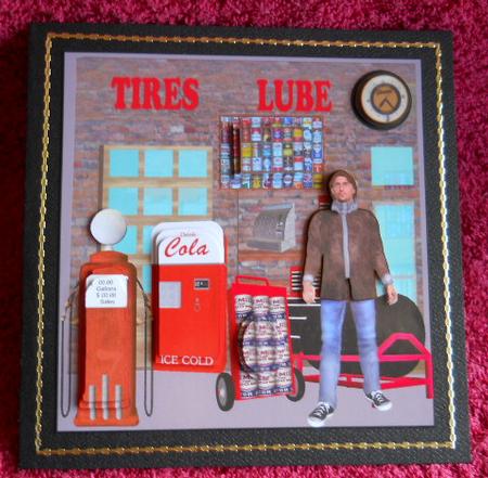 Tires & Lube Service Card Topper & Decoupage by Gail Pennycuick