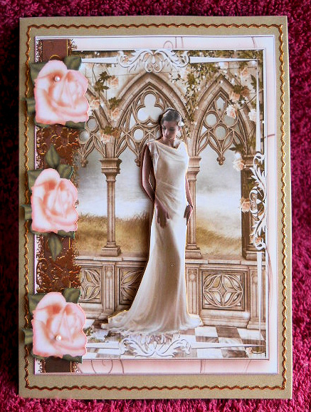 Beautiful Lady with Pink Roses . by Gail Pennycuick