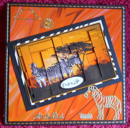 Zebras in the Wild Sunset,intertwined Pyramid by Gail Pennycuick