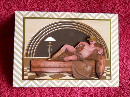 Naked Cowboy Card Front by Gail Pennycuick