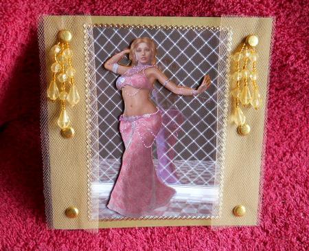 Belly Dancer A4 Card by Gail Pennycuick