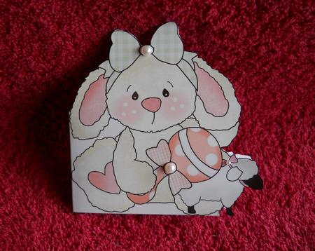 Shaped Card - Baby Girl Rabbit 6 by Gail Pennycuick