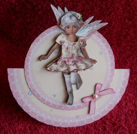 Lace Fairy Doily Rocker Card Topper and Decoupage by Gail Pennycuick