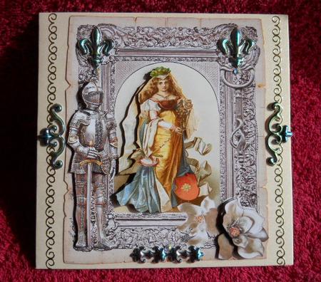 Guarding the Queen Medieval Topper with Decoupage by Gail Pennycuick