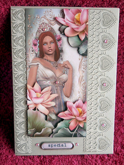 Lady of the Lotus - Dl + Plaque + Decoupage by Gail Pennycuick