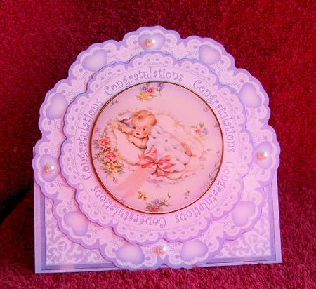 Blue New Baby Boy Congratulations 3D Picture Doily C & E Kit by Gail Pennycuick