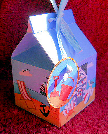 3D Beach Hut Holiday Milk Carton Money or Treat Box Mini Kit by Gail Pennycuick