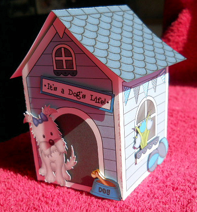 3D Jock Westie Dog Kennel Rubber Band Pop Up Card by Gail Pennycuick