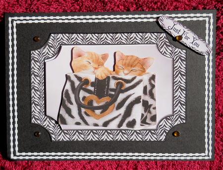 Sleeping Cats Plaque with Decoupage by Gail Pennycuick