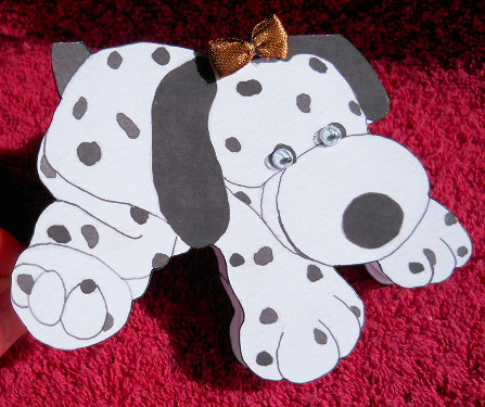 Grungy Well Worn Puppy Shaped Card by Gail Pennycuick