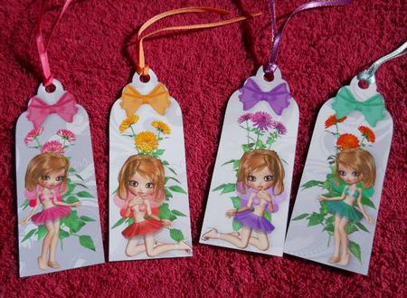 Cute Fairies with Flowers and Bows Bookmarks by Gail Pennycuick