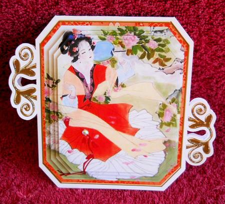 Oriental Lady1 Fancy Emerald Decoupage Mini Kit by Gail Pennycuick