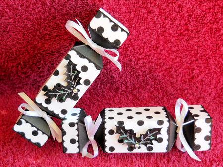 Monochrome Cracker Shaped Treat or Favour Box by Gail Pennycuick