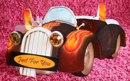 A Car Shaped Card for the Boys or Girls by Gail Pennycuick