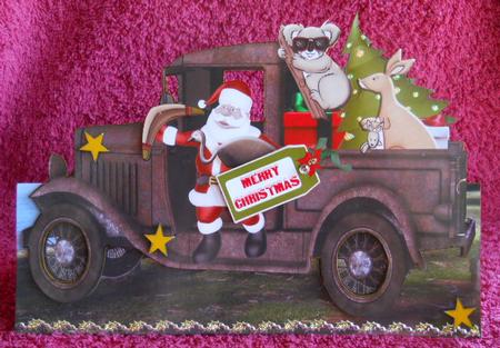 Standup Mini Kit -best Wishes from Australia-rusty Truck#2 by Gail Pennycuick