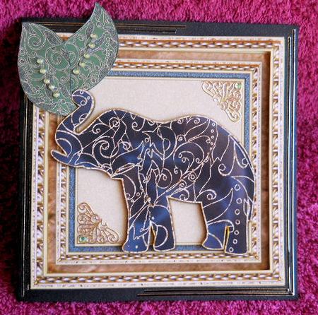 Patterned Elephant Large Square Topper 2 by Gail Pennycuick