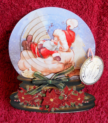 Christmas Snow Globe with Snoozing Santa by Gail Pennycuick