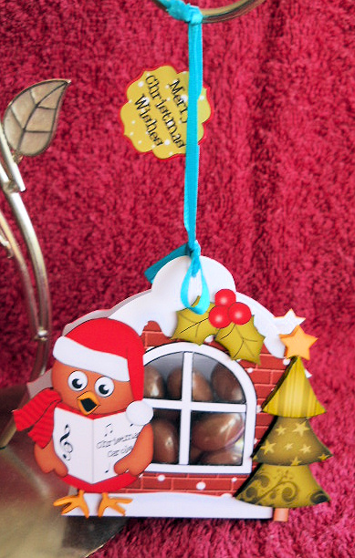 3D Robin Xmas Window Treat Holder Christmas Decoration by Gail Pennycuick
