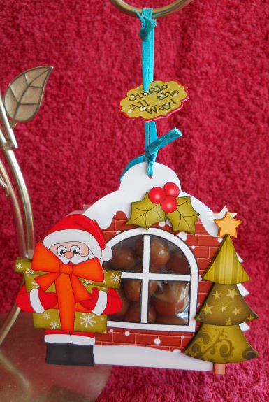 3D Santa Xmas Window Treat Holder Christmas Decoration by Gail Pennycuick