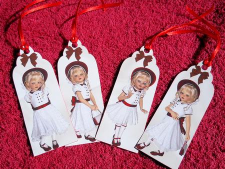 Sweet Girls in Bonnets with Red Bows Bookmarks by Gail Pennycuick