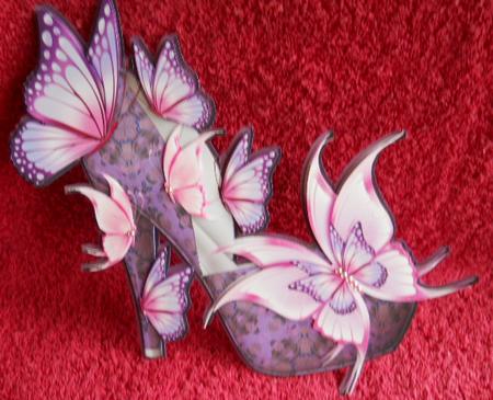 Butterfly Lilac Shoe Card Mini Kit by Gail Pennycuick