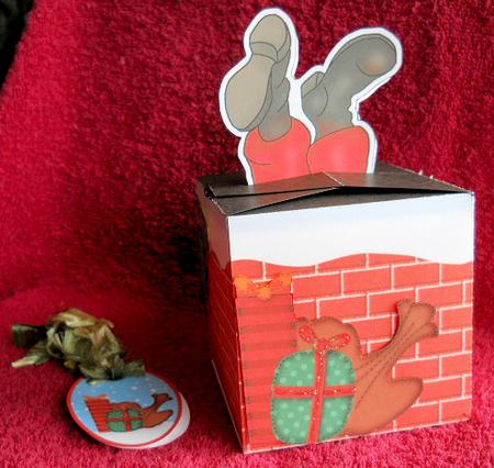 3D Santa Got Stuck Shaped Top Gift Box Mini Kit by Gail Pennycuick