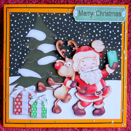 Smile for a Selfie, Cute Santa & Reindeer 8x8 Mini Kit by Gail Pennycuick