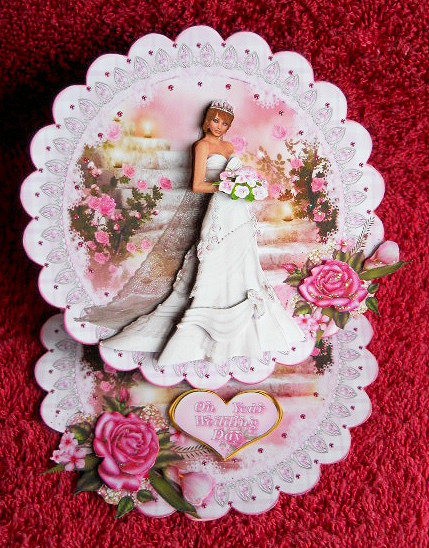 Beautiful Bride 2 Scalloped Round Easel Card Mini Kit by Gail Pennycuick