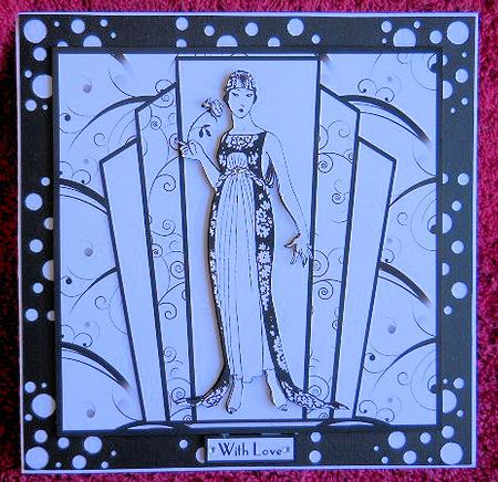 Art Deco Elegance 2 8x8 Black and White Topper by Gail Pennycuick