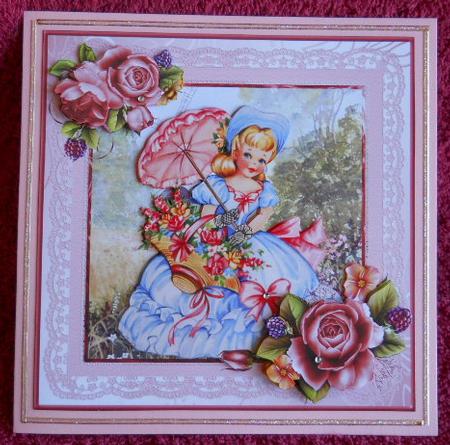Southern Belle Jane 8x8 Card and Decoupage by Gail Pennycuick
