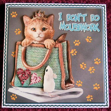 Brave Mouse & Queen Cat Topper & Decoupage by Gail Pennycuick