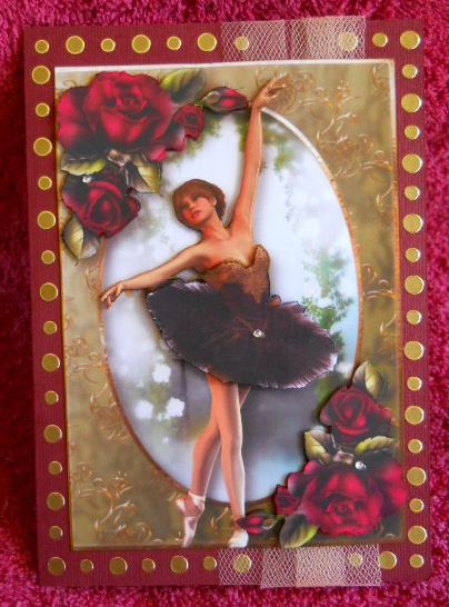 Beautiful Ballet Dancer with Purple Roses by Gail Pennycuick