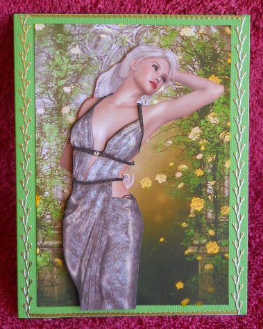 Fantasy in the Forest Card Front with Decoupage by Gail Pennycuick
