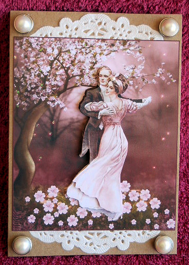 Spring Waltz Card Topper with Decoupage by Gail Pennycuick