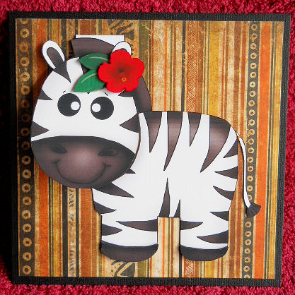 Birthday Zebra Flip-up Card by Gail Pennycuick