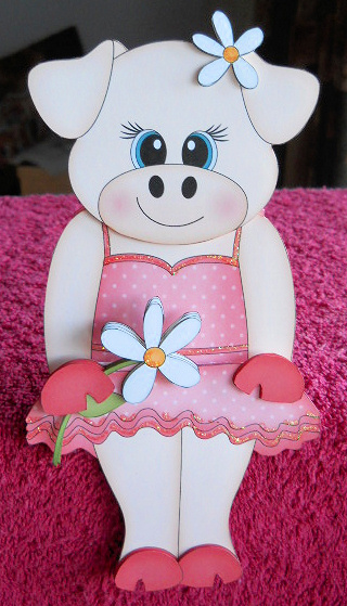 3D on the Shelf Card Kit - Little Pig Miss Piggywig by Gail Pennycuick