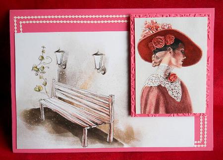 2 A5 Backgrounds for Your Decoupage Ladies & Rubber Stamps by Gail Pennycuick