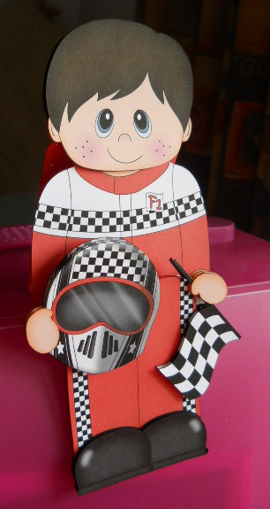3D on the Shelf Card Kit - Little F1 Racing Driver Gerry by Gail Pennycuick