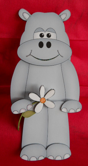3D on the Shelf Card Kit - Cute Little Harold Hippo by Gail Pennycuick