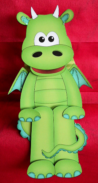 3D on the Shelf Card Kit - Little Friendly Dragon Draken by Gail Pennycuick