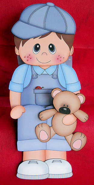 3D on the Shelf Card Kit - Little Toddler Boy Leroy's Teddy by Gail Pennycuick