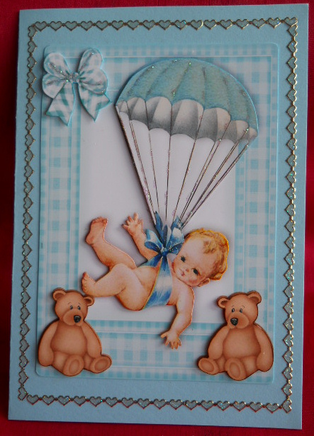 Vintage Baby Boy with Teddies A4 by Gail Pennycuick
