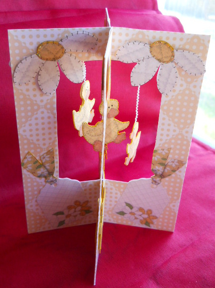 Yellow Ducky Baby Star Dangle Card by Gail Pennycuick